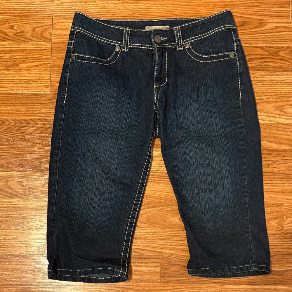 Nine West Dark Blue Denim Cropped Jeans